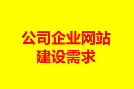 公司企業(yè)網站建設需求